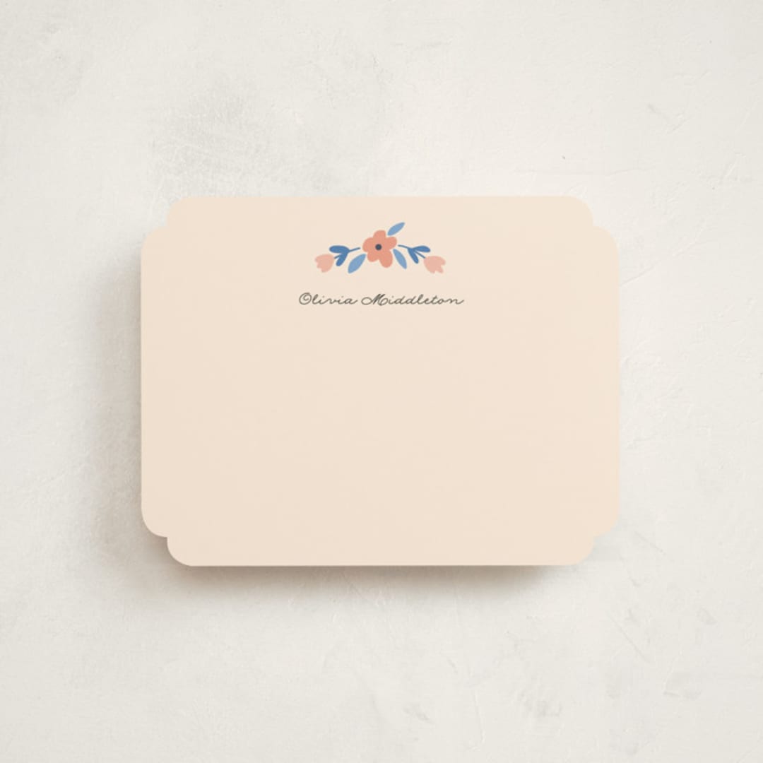 "Cherry Blossoms" - Children’s Stationery in Cornflower by Morgan Kendall - Front