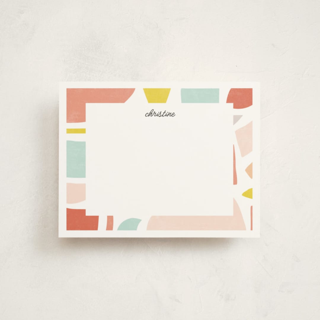 "Collage Frame" - Children’s Stationery in Coral by Iveta Angelova - Front