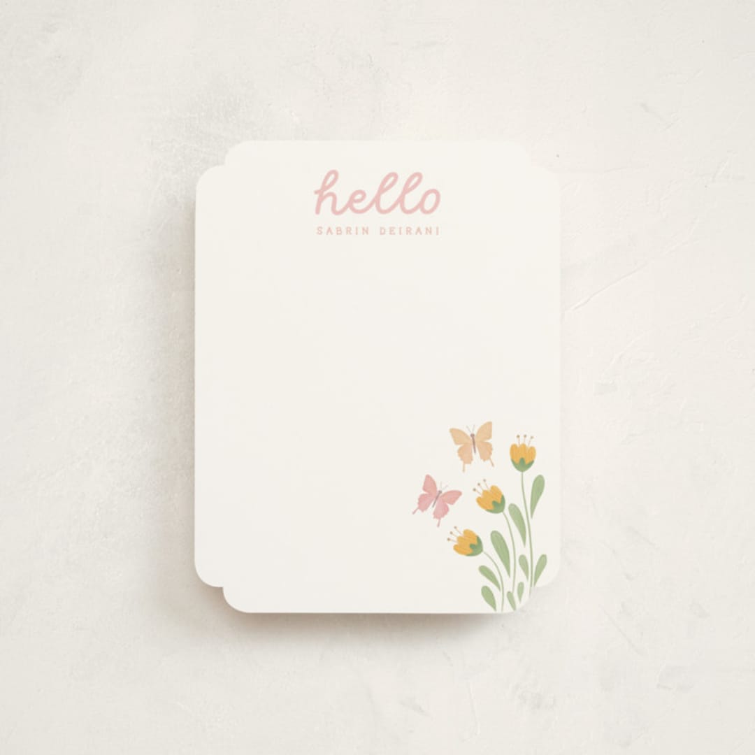 "Lovely garden" - Children’s Stationery in Salmon by Sabrin Deirani - Front