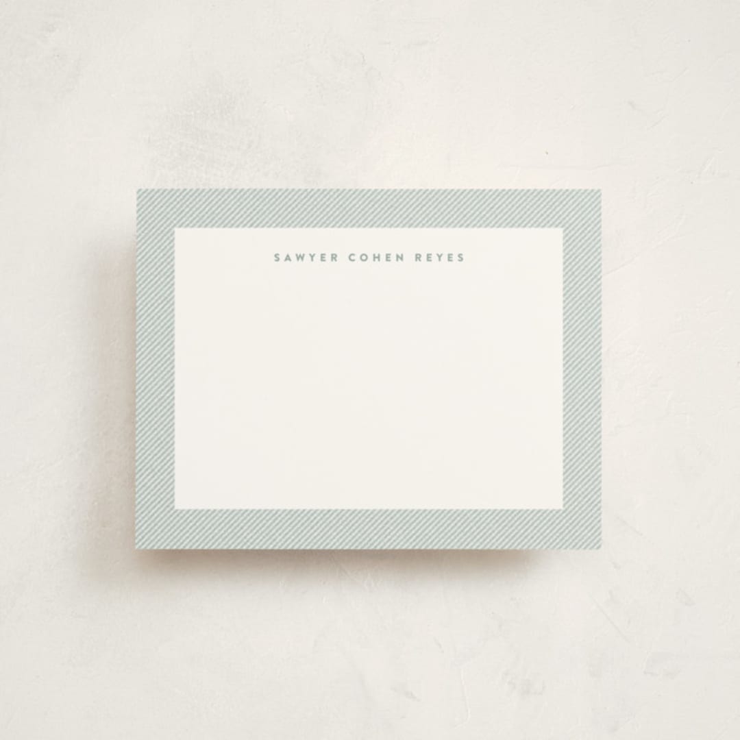 "Fabric frame" - Children’s Stationery in Mist by Lea Delaveris - Front