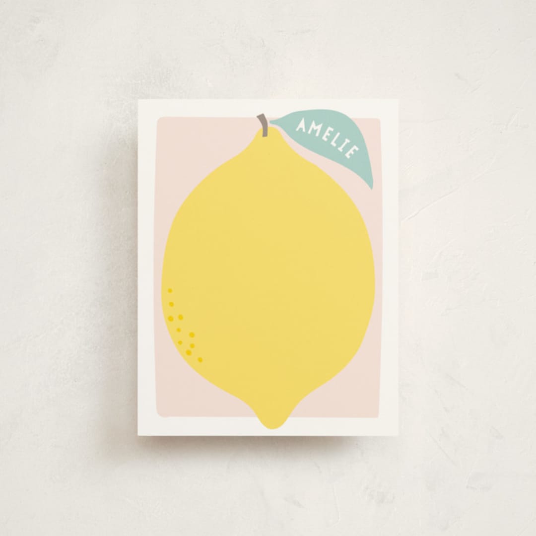 "cheery lemon" - Children’s Stationery in Petal by Karidy Walker - Front
