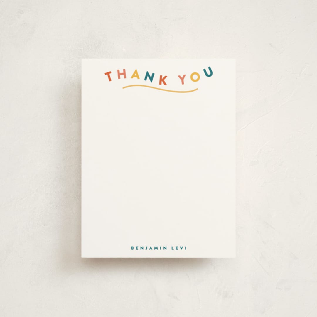 "Thankful Kid" - Children’s Stationery in Sherbet by Kristel - Front