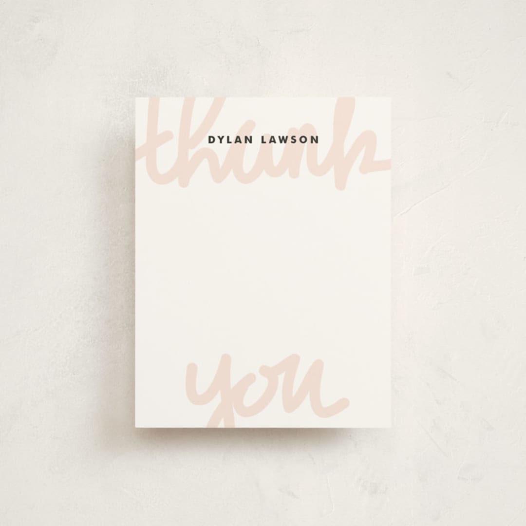 "Hand Lettered" - Children’s Stationery in Petal by Kimberly FitzSimons - Front