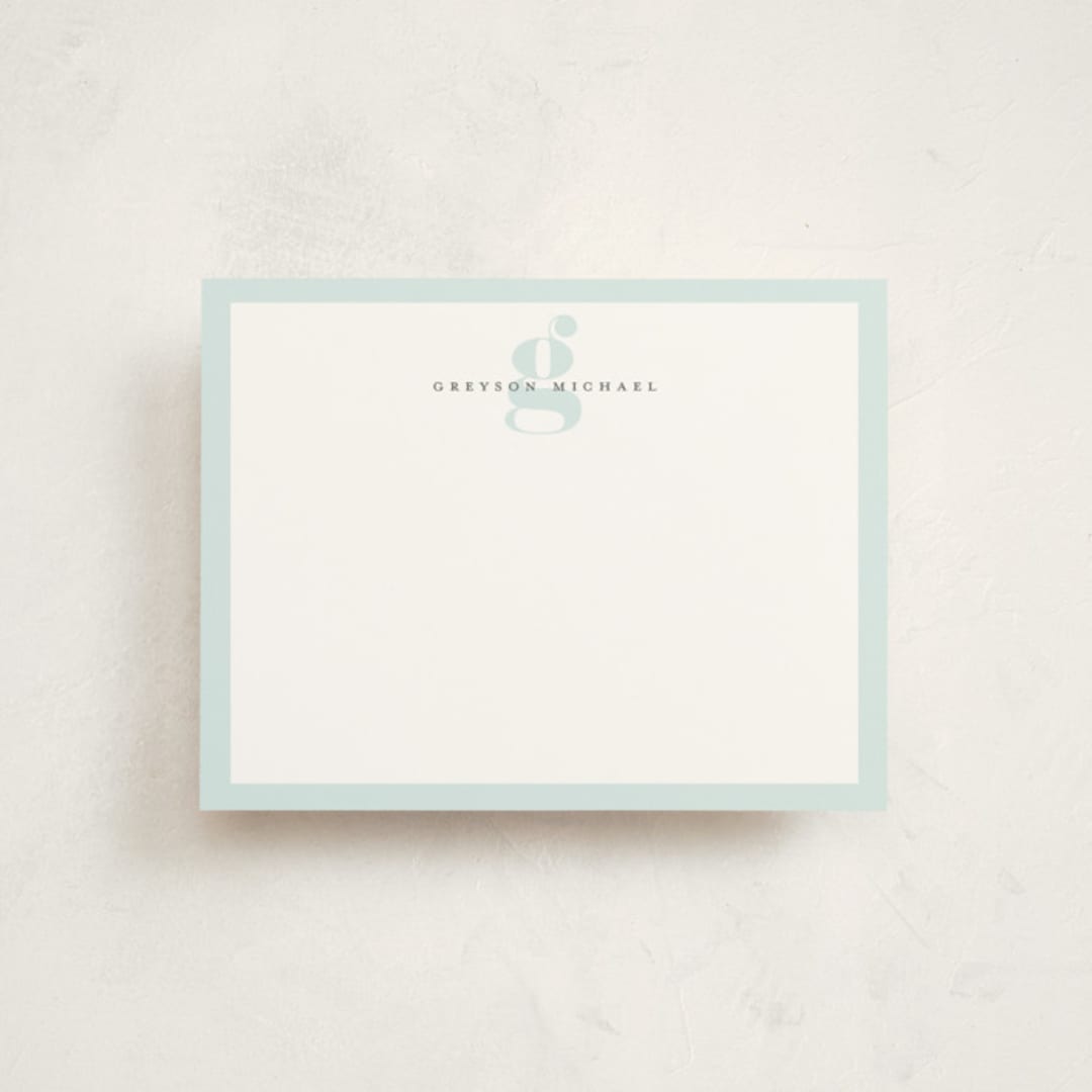 "Initial Notes" - Children’s Stationery in Sky by Emily Betts - Front