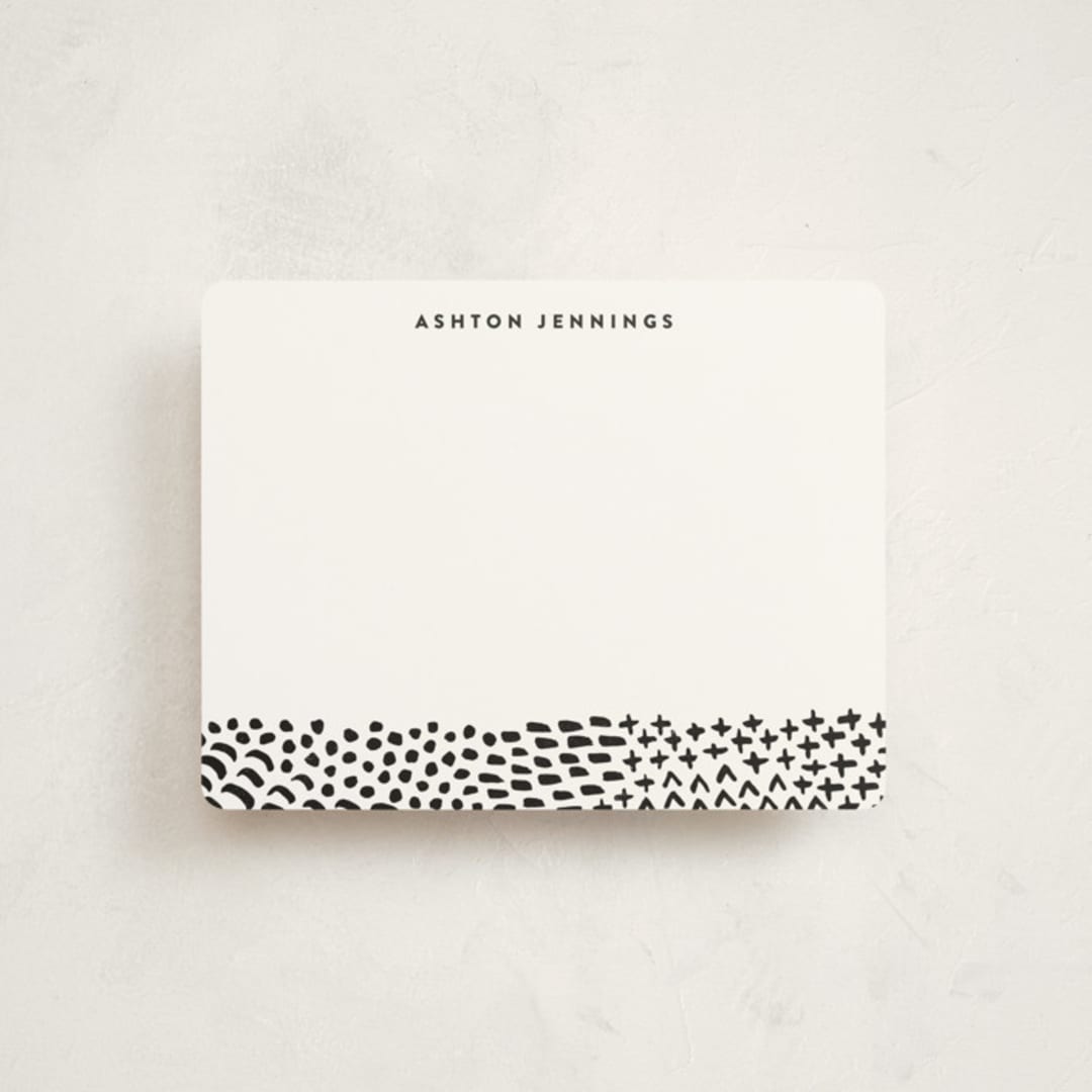"Handdrawn Pattern" - Children’s Stationery in Ebony by Hooray Creative - Front