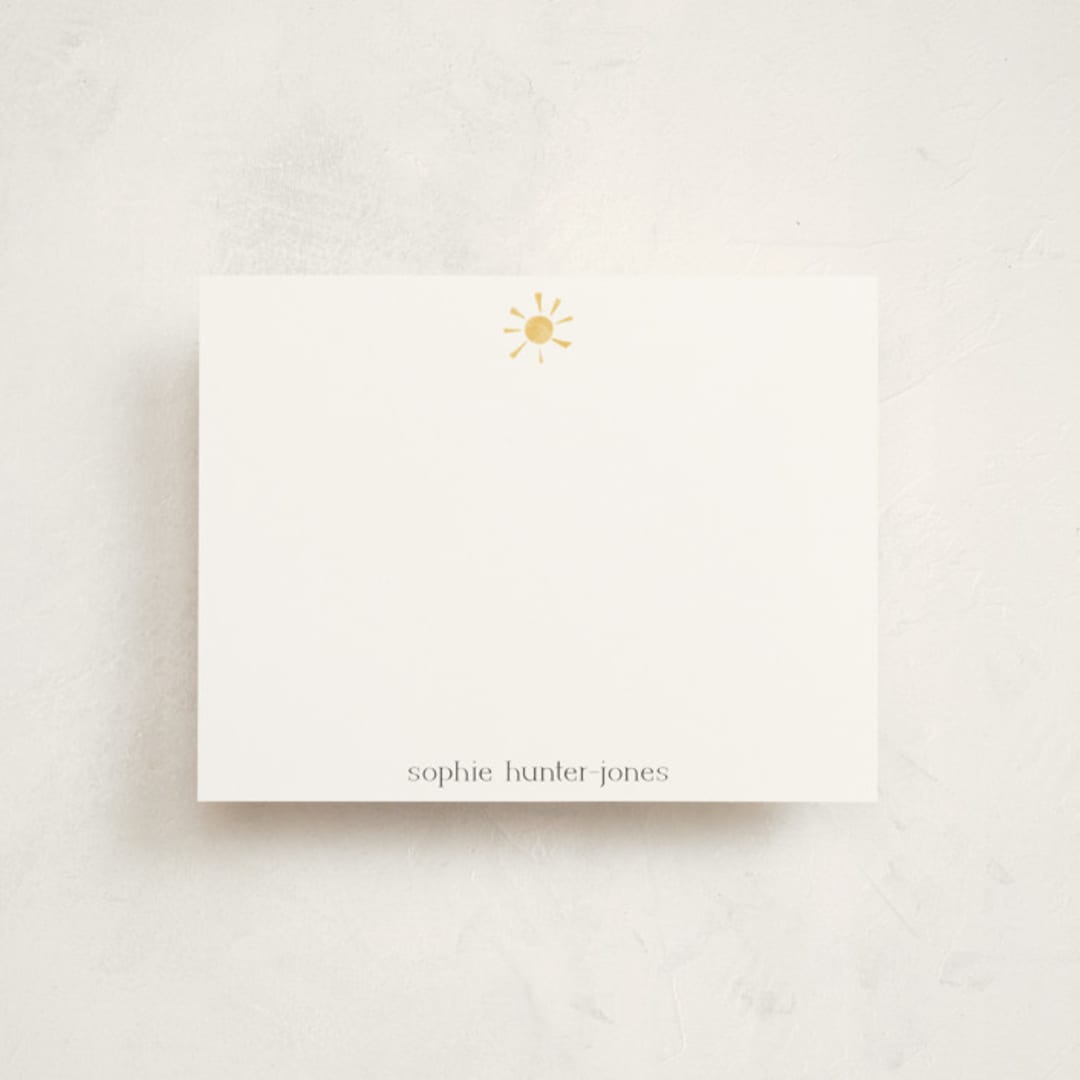 "Simply Sunshine" - Children’s Stationery in Golden Sun by Holly Rose - Front