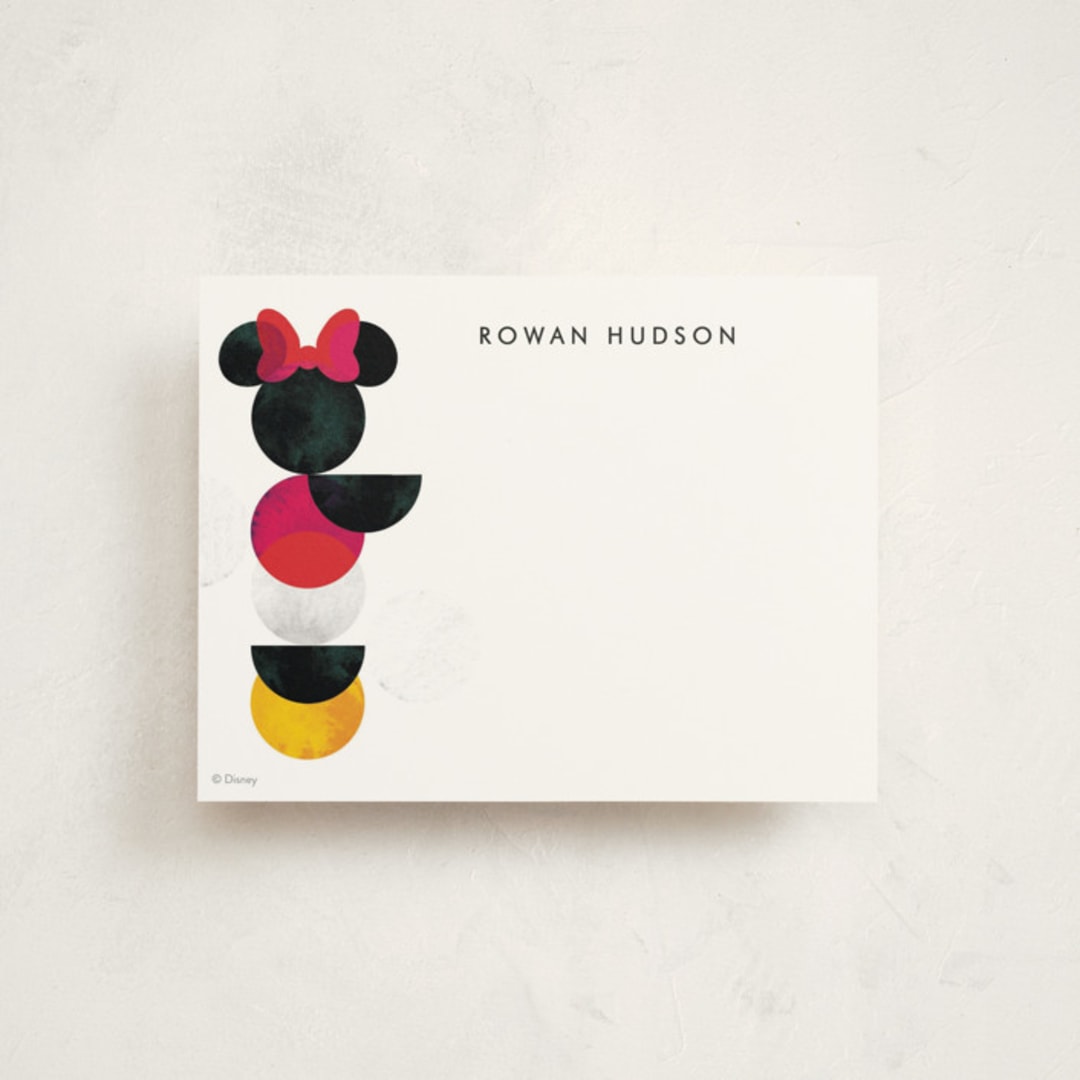 "Minimalist | Mickey Mouse" - Children’s Stationery in Coal by Anna Joseph - Front