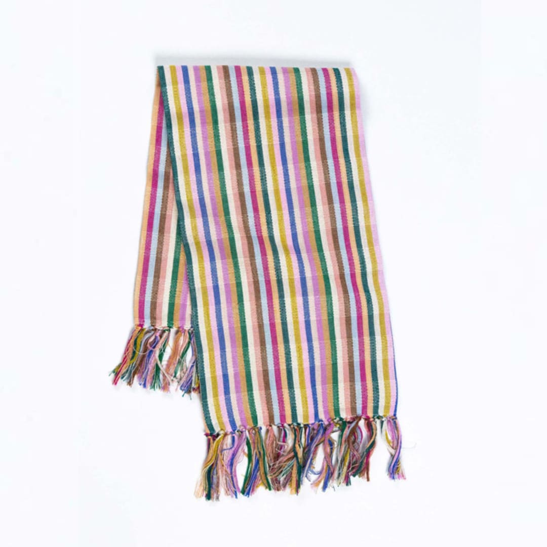 "Valentina Rainbow Striped Handwoven Cotton Kitchen Towel" - Tea Towels in multicolor by Archive New York