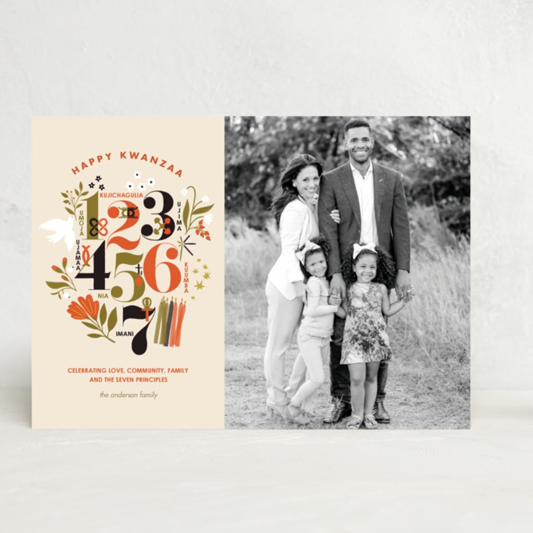 "Theorem" - Kwanzaa Cards in Vanilla by Marabou Design - Front