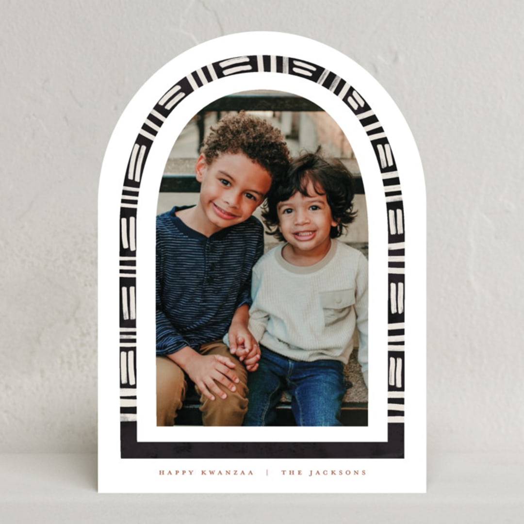 "Kwanzaa Pattern Arch" - Kwanzaa Cards in Onyx by Dawn Pope - Front