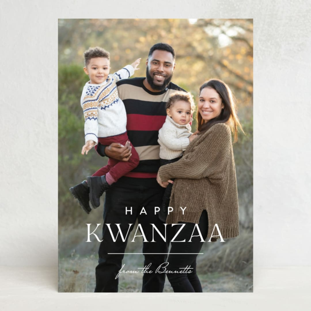 "Line" - Kwanzaa Cards in Marshmallow by Carolyn MacLaren - Front