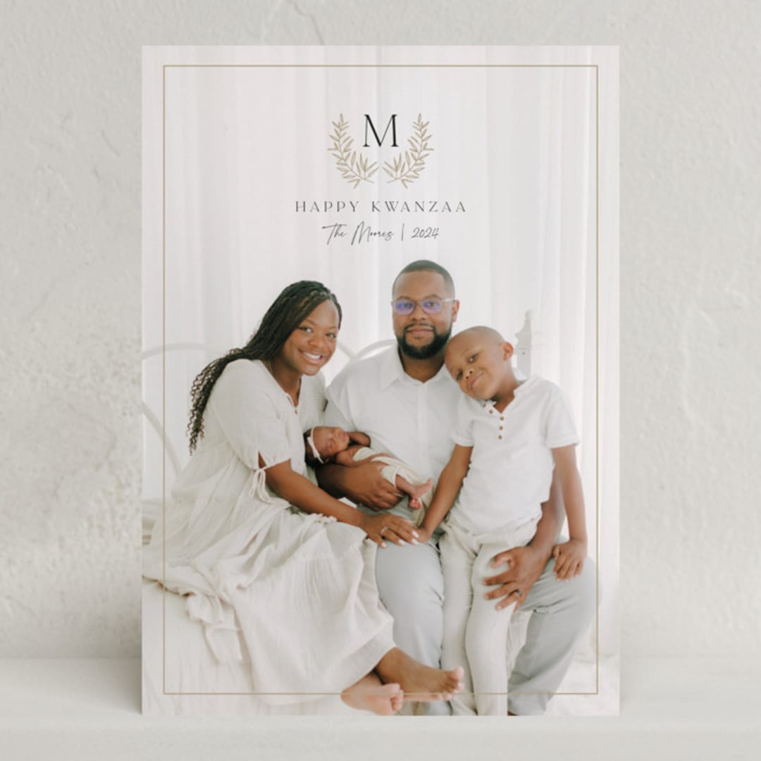 "Elegant Monogram" - Kwanzaa Cards in Mocha by Elan Studio - Front