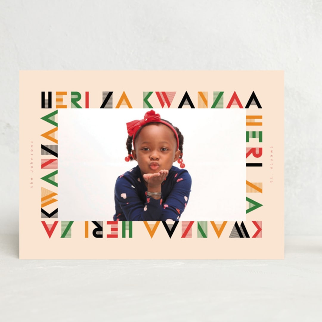 "Heri Za Kwanzaa" - Kwanzaa Cards in Cream by Orasie - Front