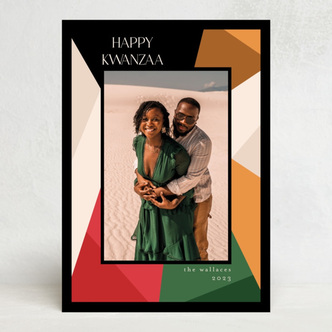 "Kaleidoscope" - Kwanzaa Cards in Noir by Morgan Kendall - Front