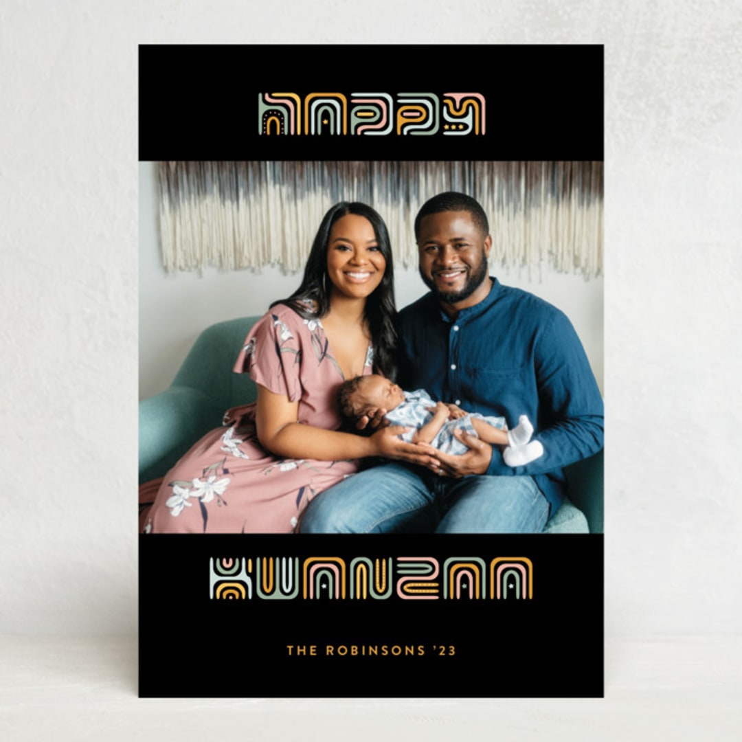 "Kwanzaa Type" - Kwanzaa Cards in Maize by Jenna Holcomb - Front