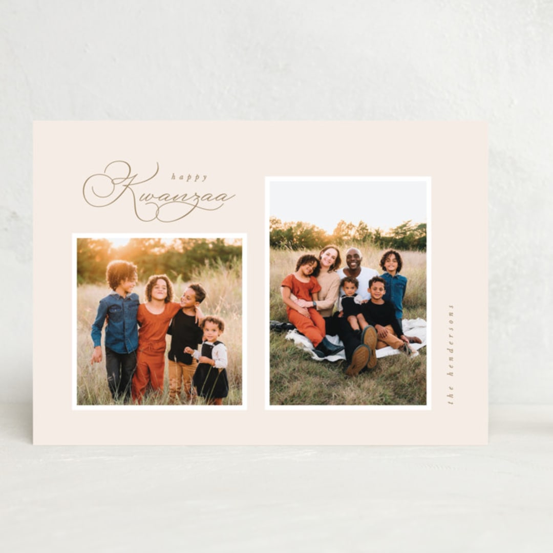 "Happiest Kwanzaa" - Kwanzaa Cards in Cream by Brandy Folse - Front
