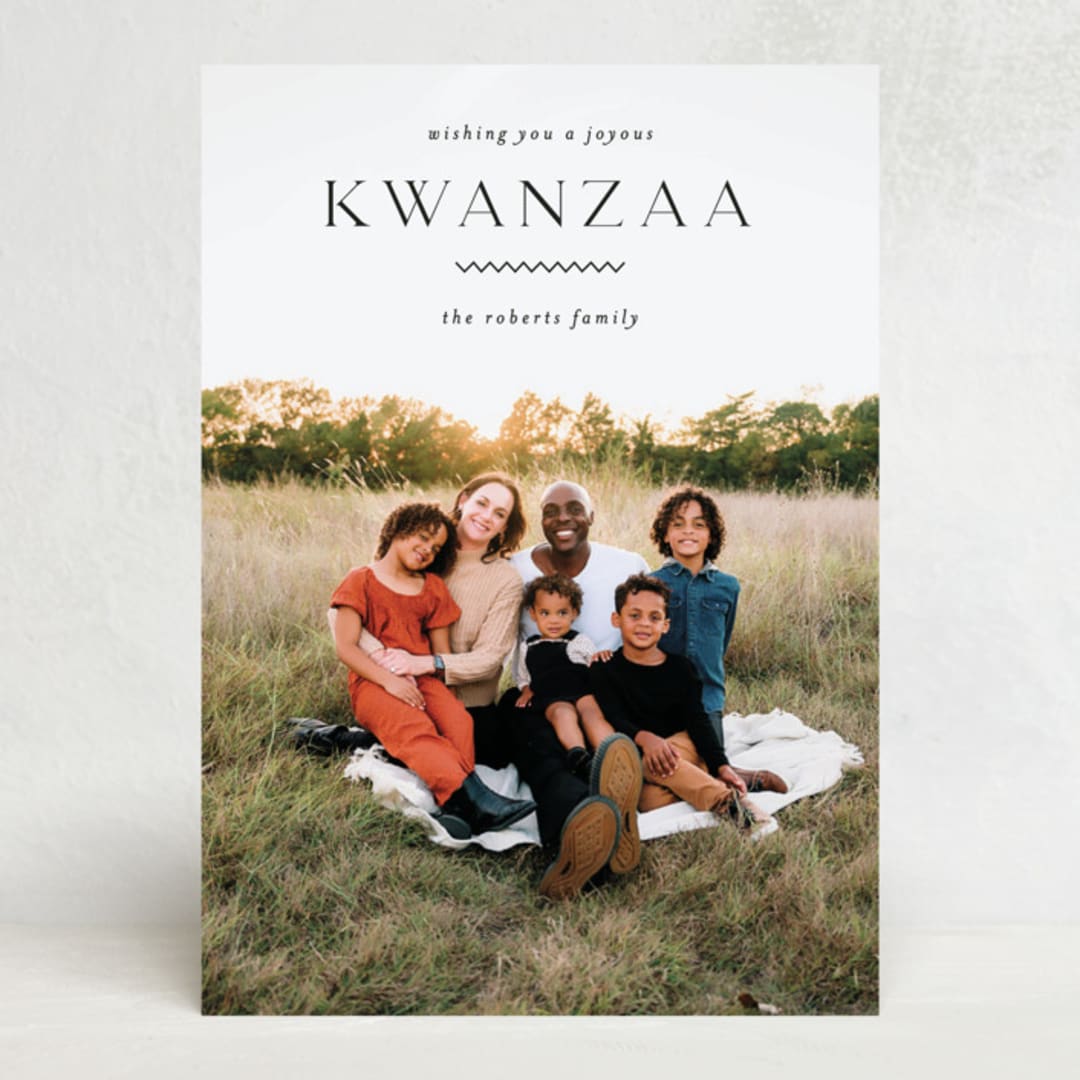 "A Joyous Kwanzaa" - Kwanzaa Cards in Coal by Pixel and Hank - Front