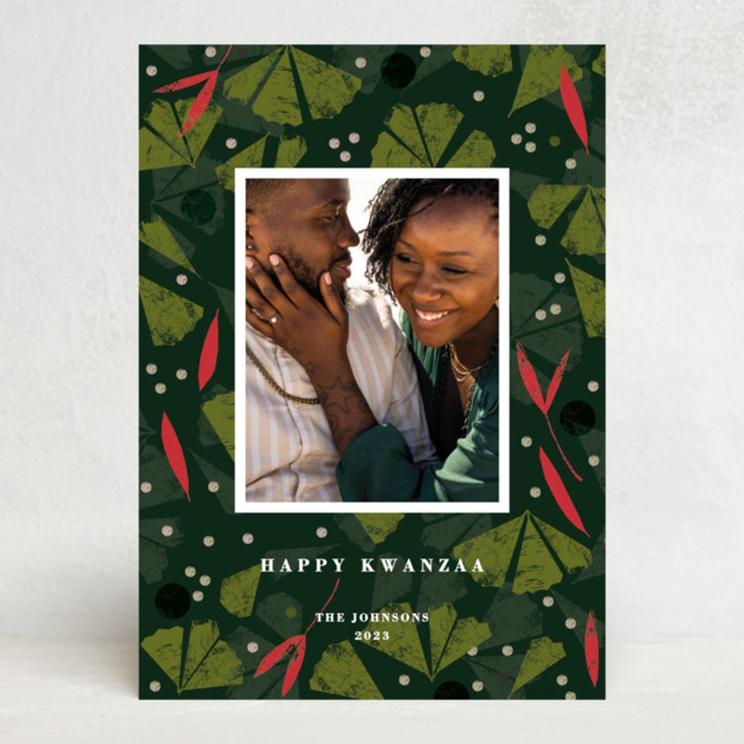 "deep green" - Kwanzaa Cards in Rainforest by Sumak Studio - Front