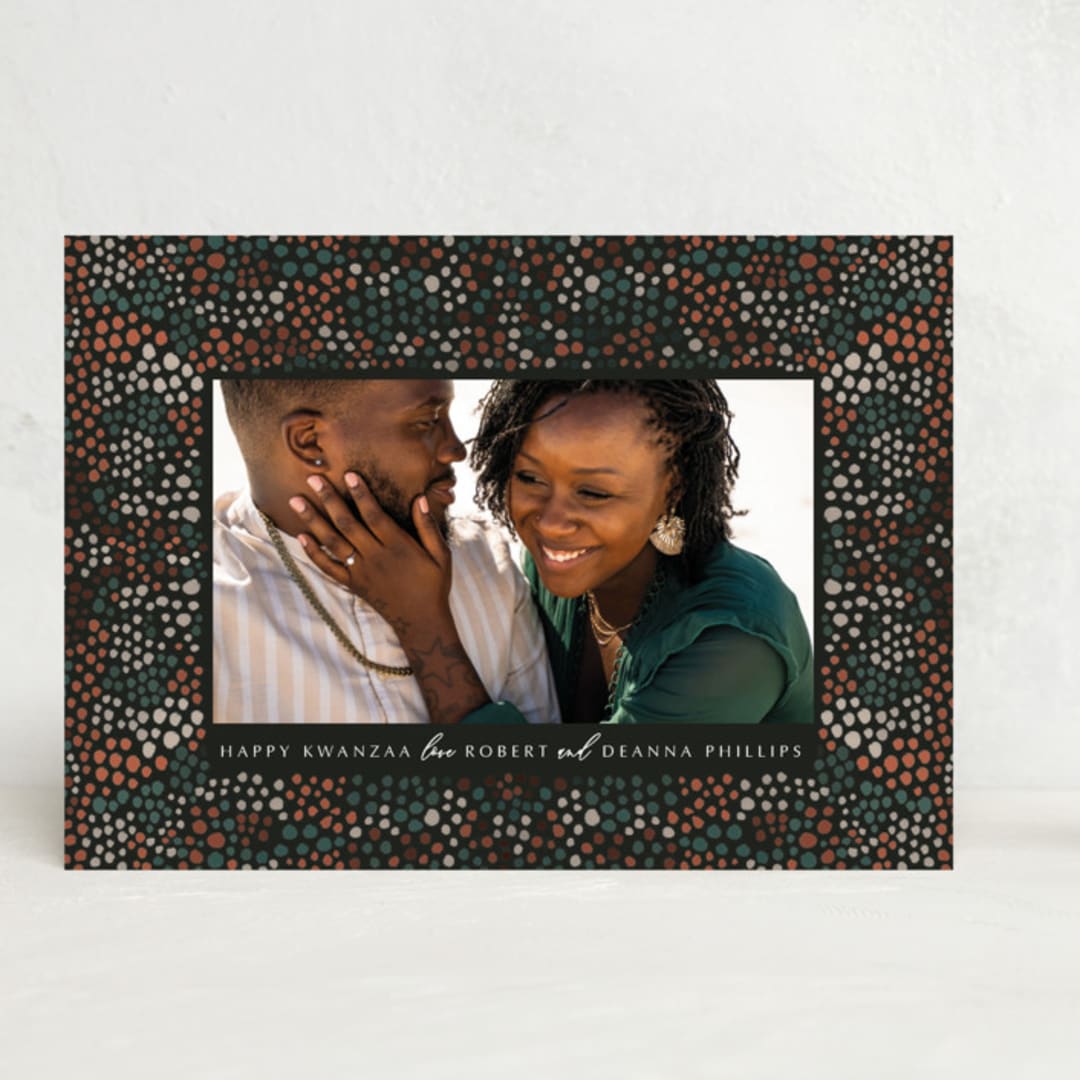 "Collective Dots" - Kwanzaa Cards in Pebble by Inkblot Design - Front