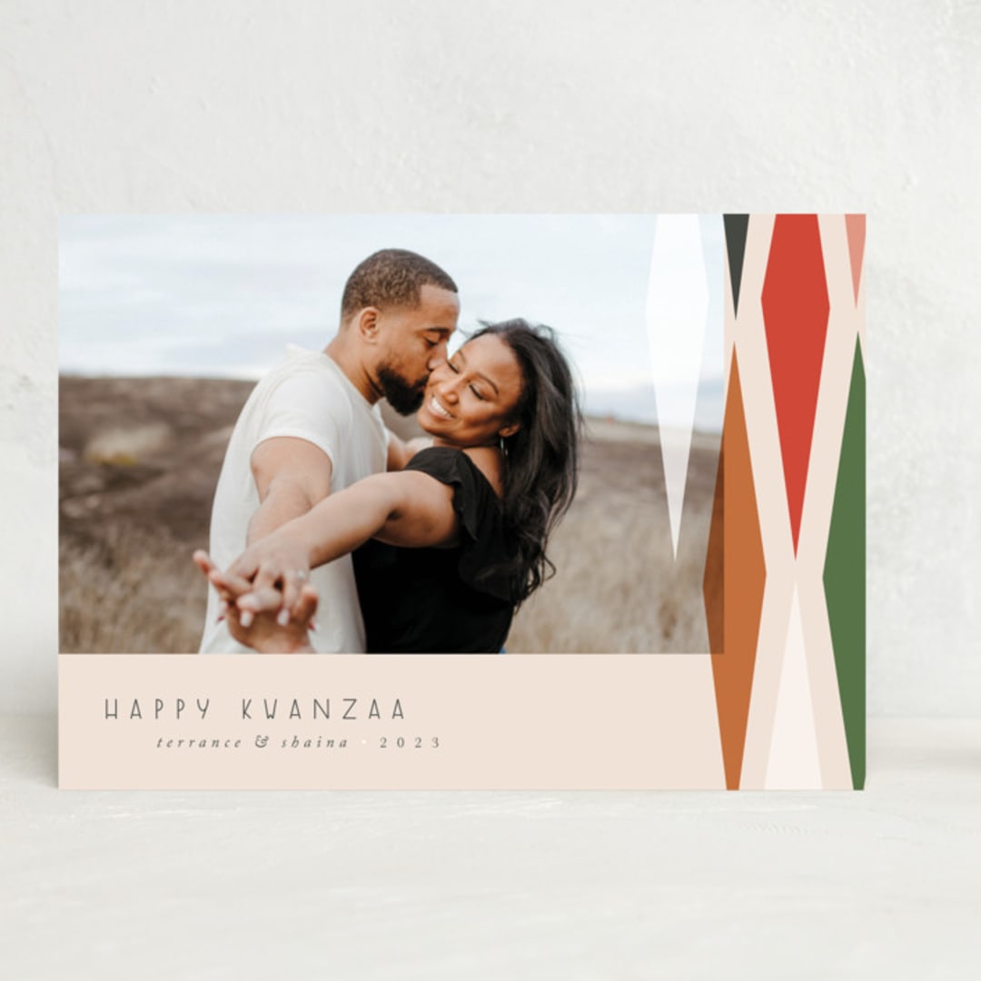 "Modern Bright Kwanzaa" - Kwanzaa Cards in Marshmallow by Keen Peachy - Front
