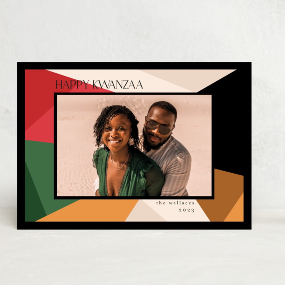 "Kaleidoscope" - Kwanzaa Cards in Noir by Morgan Kendall - Front