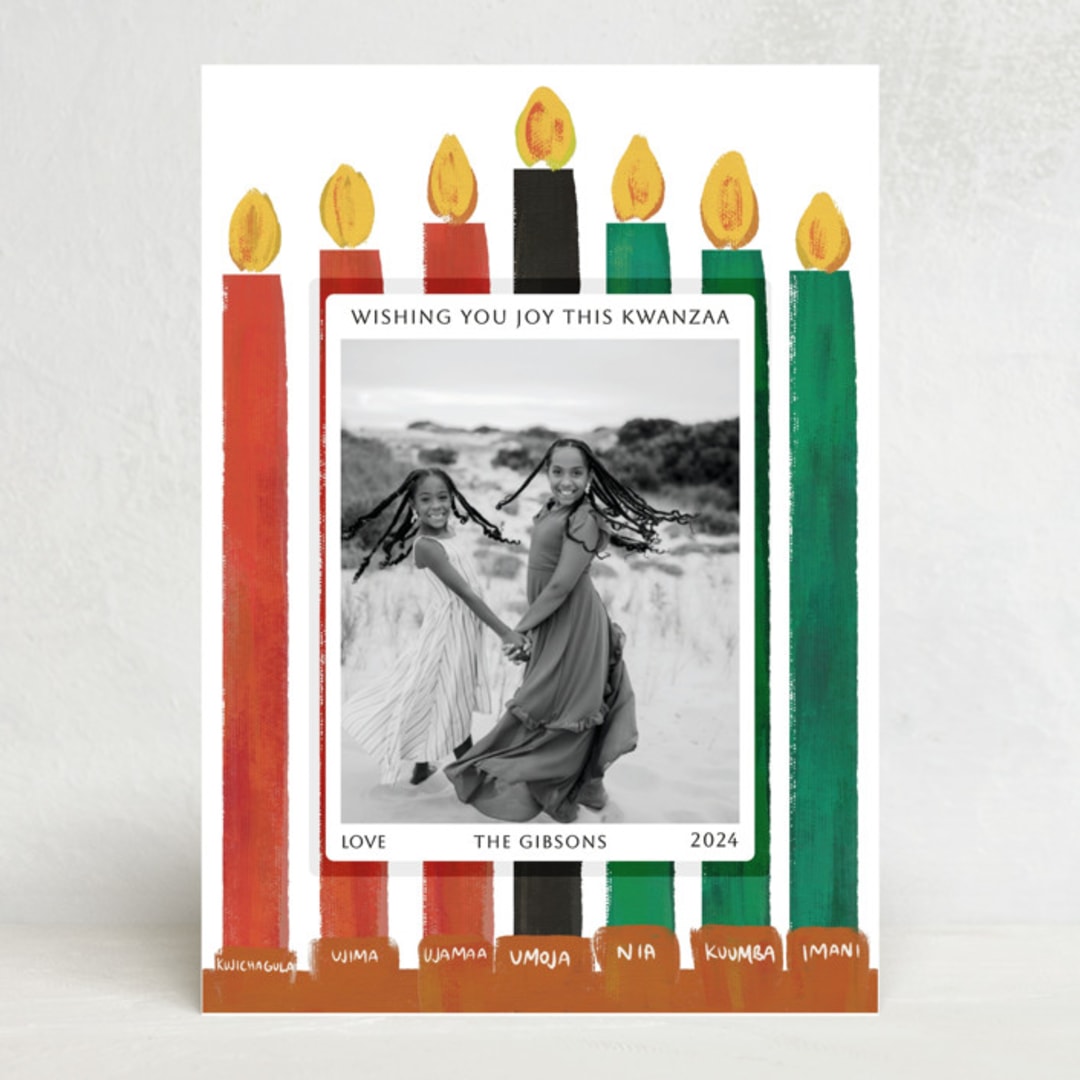 "Kwanzaa Joy" - Kwanzaa Cards in Cotton by Angel Walker - Front