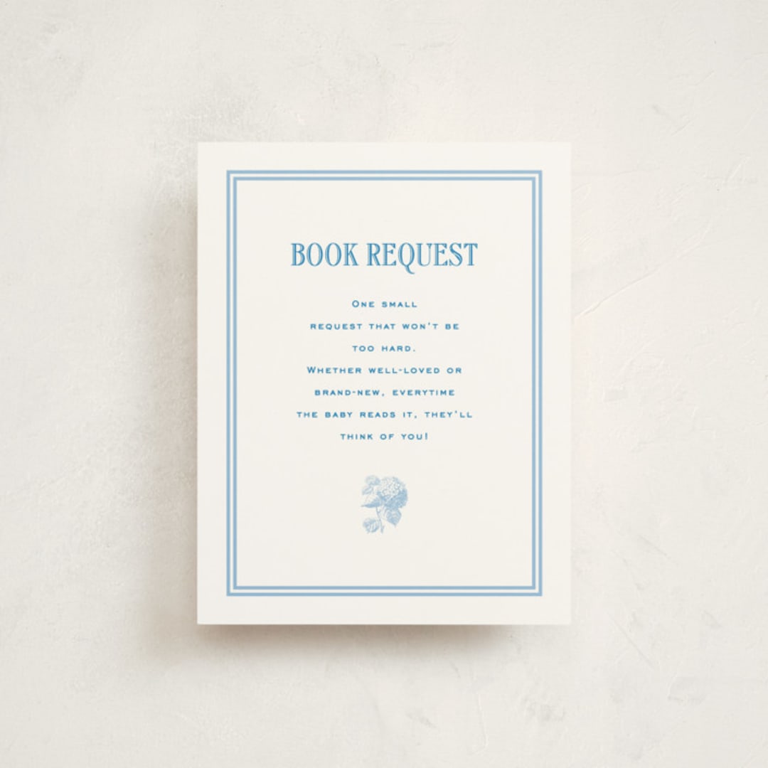 "Cheseapeake" - Letterpress Baby Shower Insert Cards in Sky Blue by Megan Davis - Front