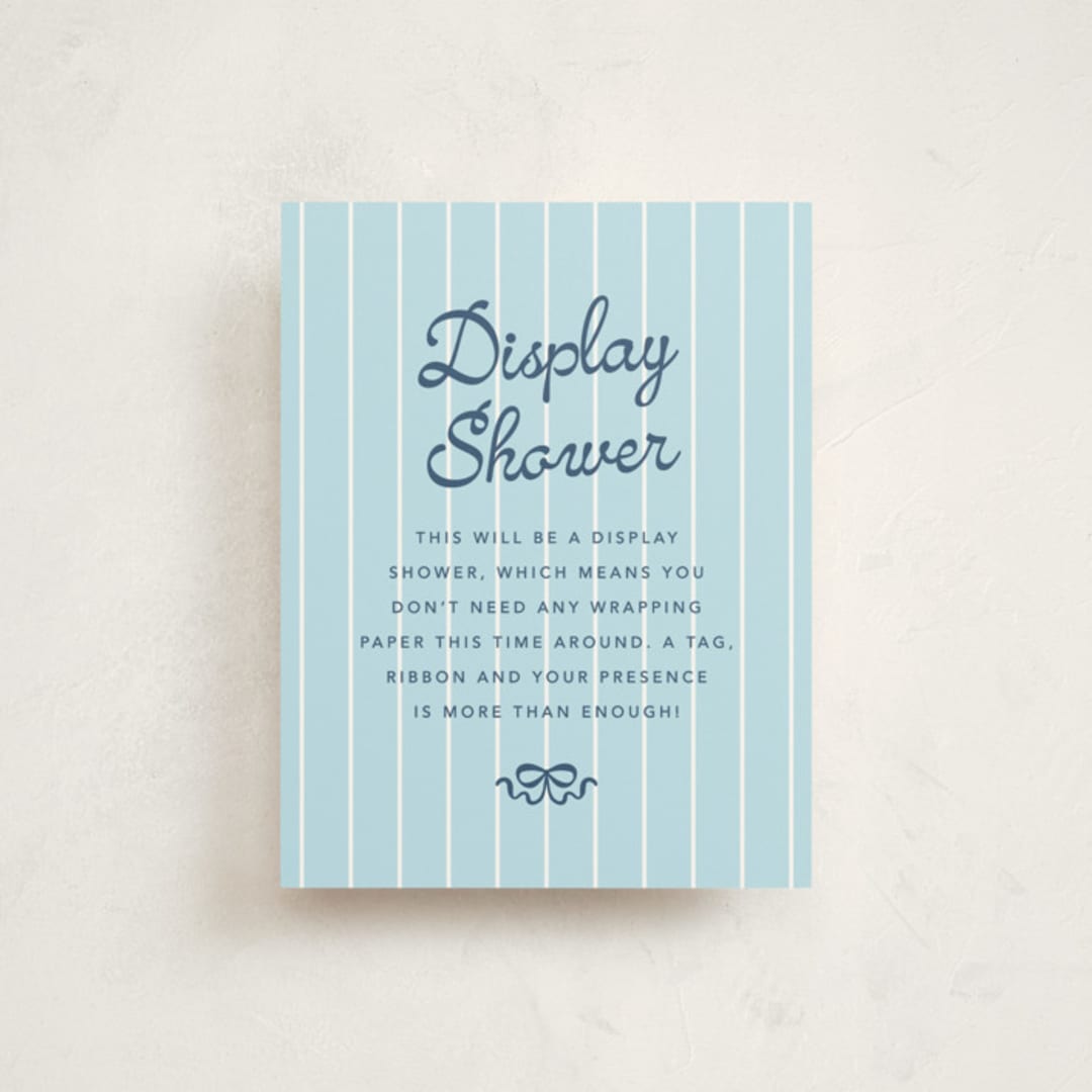 "Mariniere" - Letterpress Baby Shower Insert Cards in Indigo by Olivia Raufman - Front