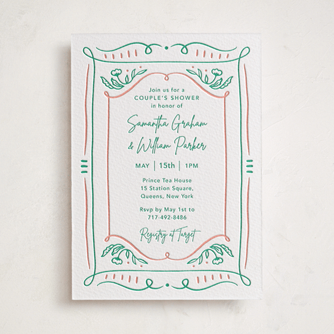 "Sketch" - Letterpress Baby Shower Invitations in Sketch by Elly - Front