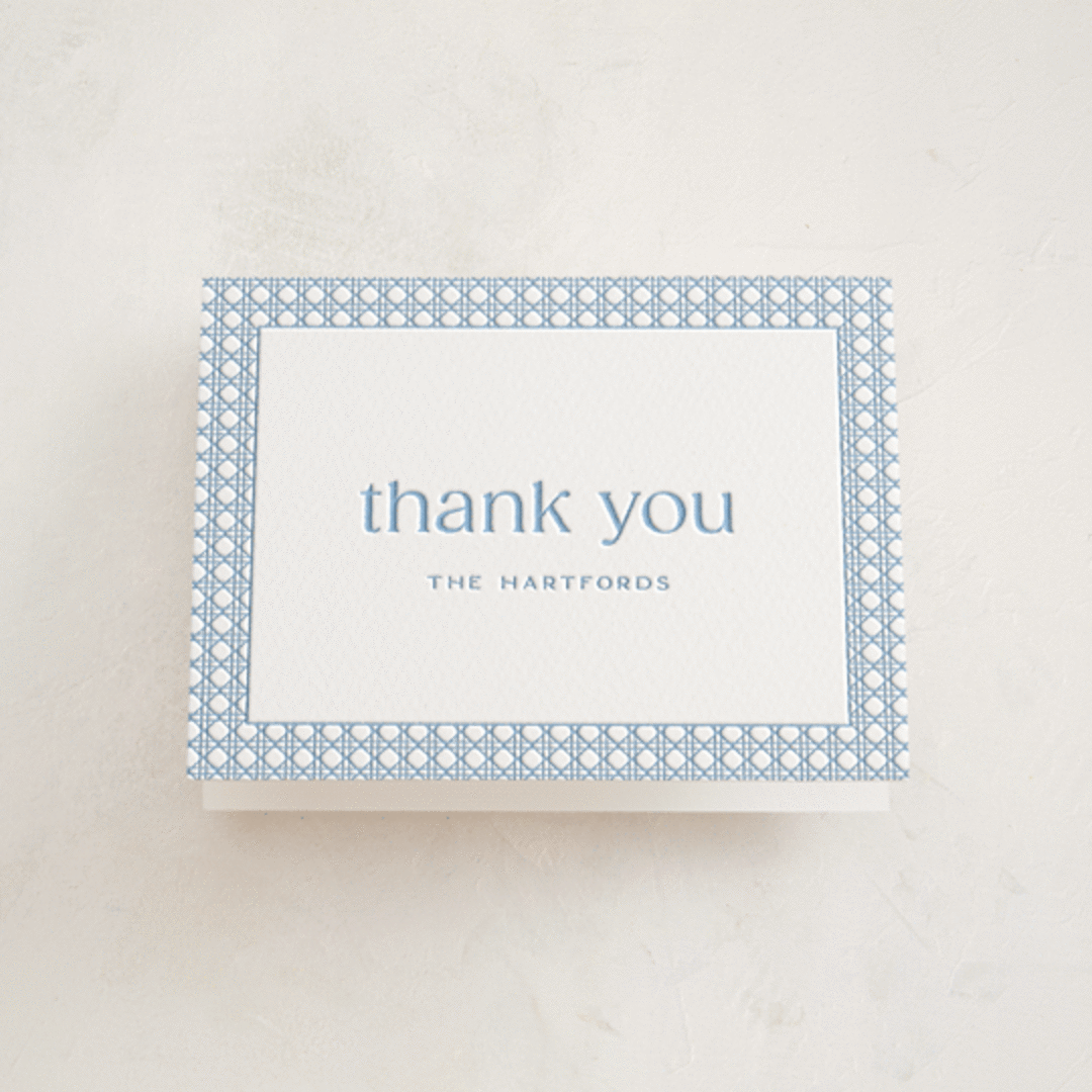 "delicate rattan" - Letterpress Baby Shower Thank You Cards in Delicate Rattan by Ellen Schlegelmilch - Front