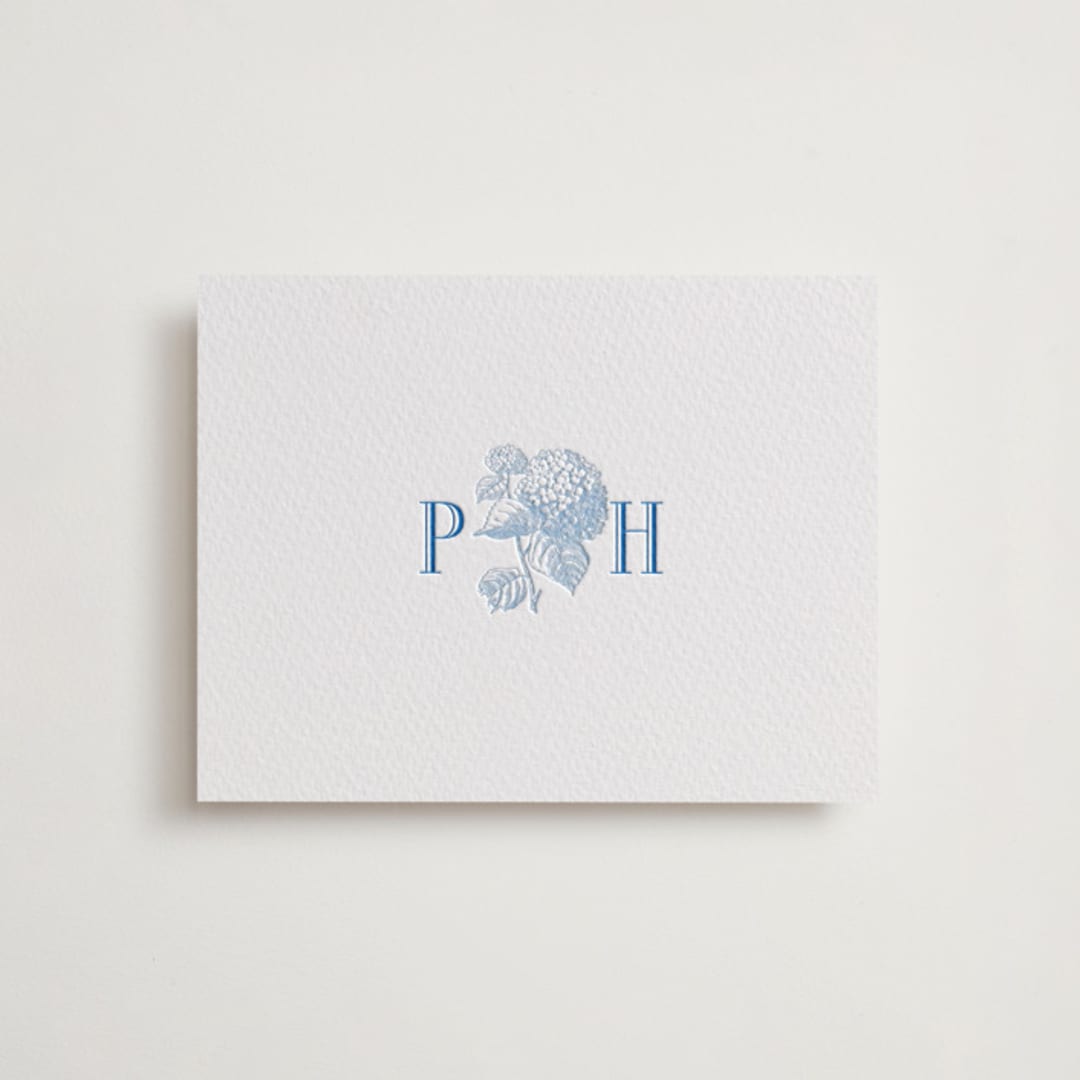 "Cheseapeake" - Letterpress Baby Shower Thank You Cards in Sky Blue by Megan Davis - Front