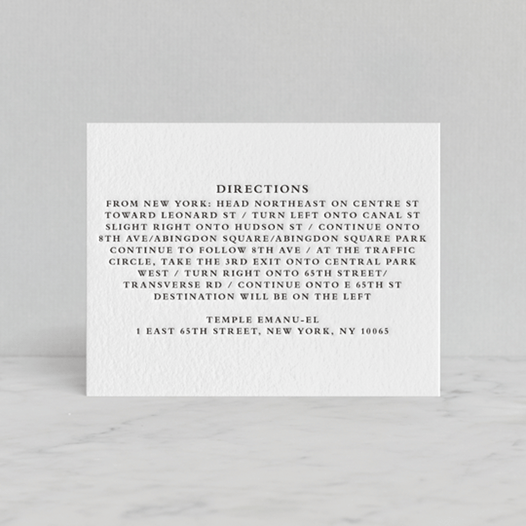 "Notable" - Letterpress Direction Cards in Soft Black by Olivia Raufman - Front
