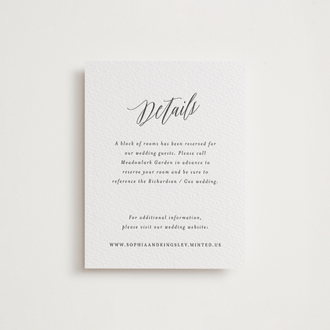 "Nothing Compares To You" - Letterpress Direction Cards in Soft Black | Gravel by Design Lotus - Front