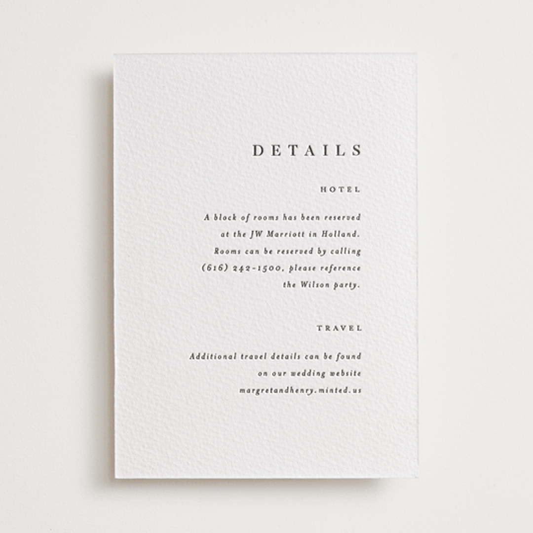 "Trio" - Letterpress Direction Cards in Soft Black by Pixel and Hank - Front