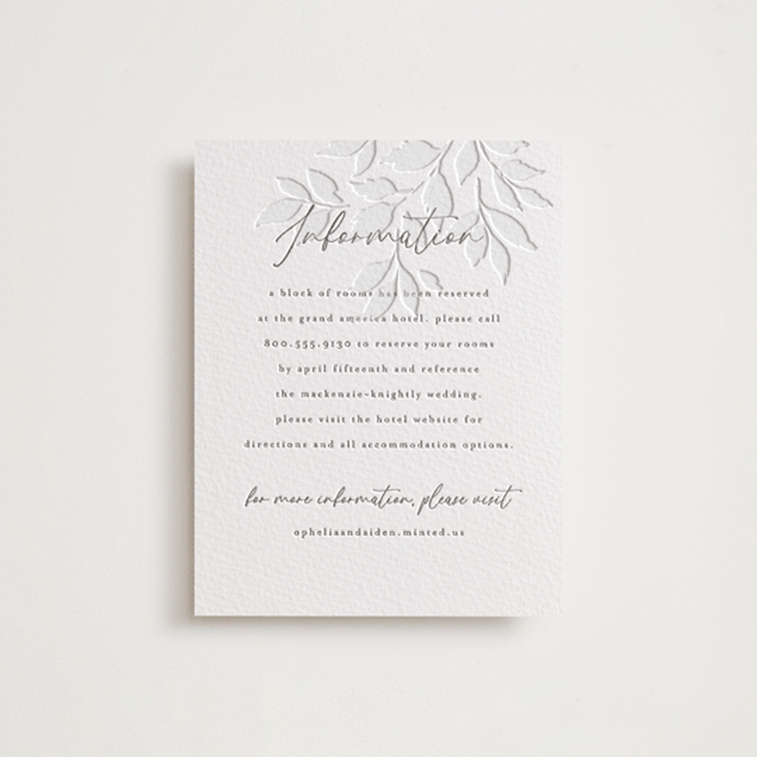 "Vine" - Letterpress Direction Cards in Warm Gray by Wildfield Paper Co - Front