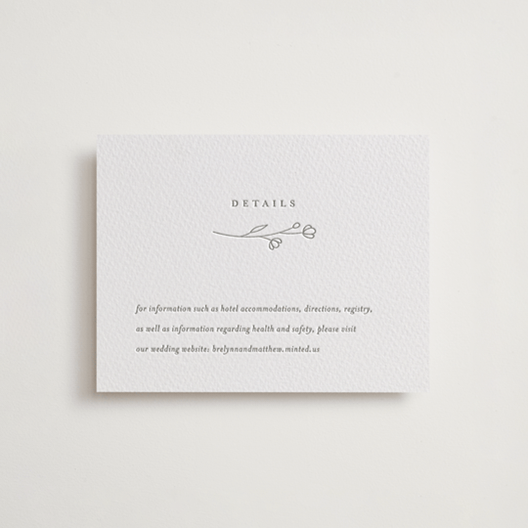 "Essence" - Letterpress Direction Cards in Ash by Jennifer Postorino - Front
