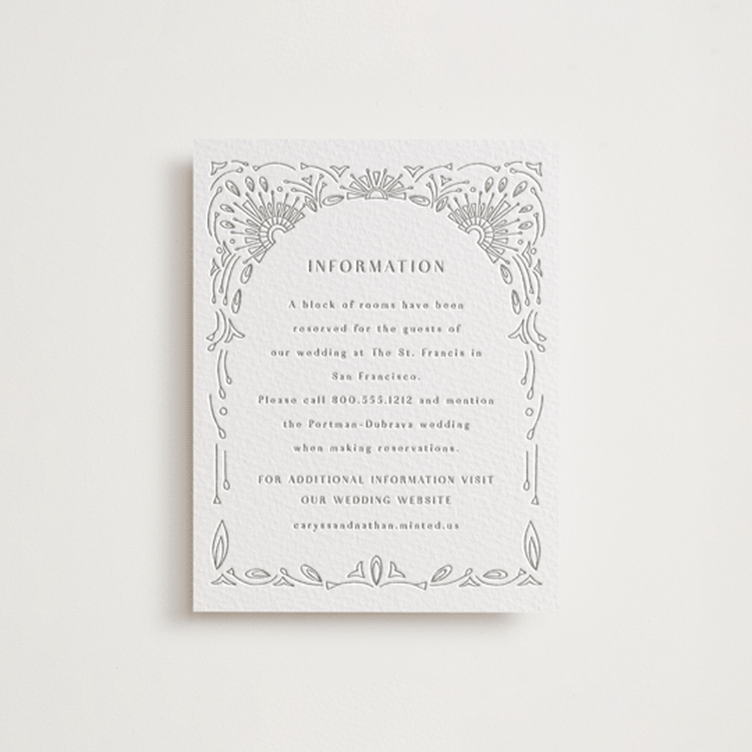 "Splendor" - Letterpress Direction Cards in Ash by Devika Keskar - Front