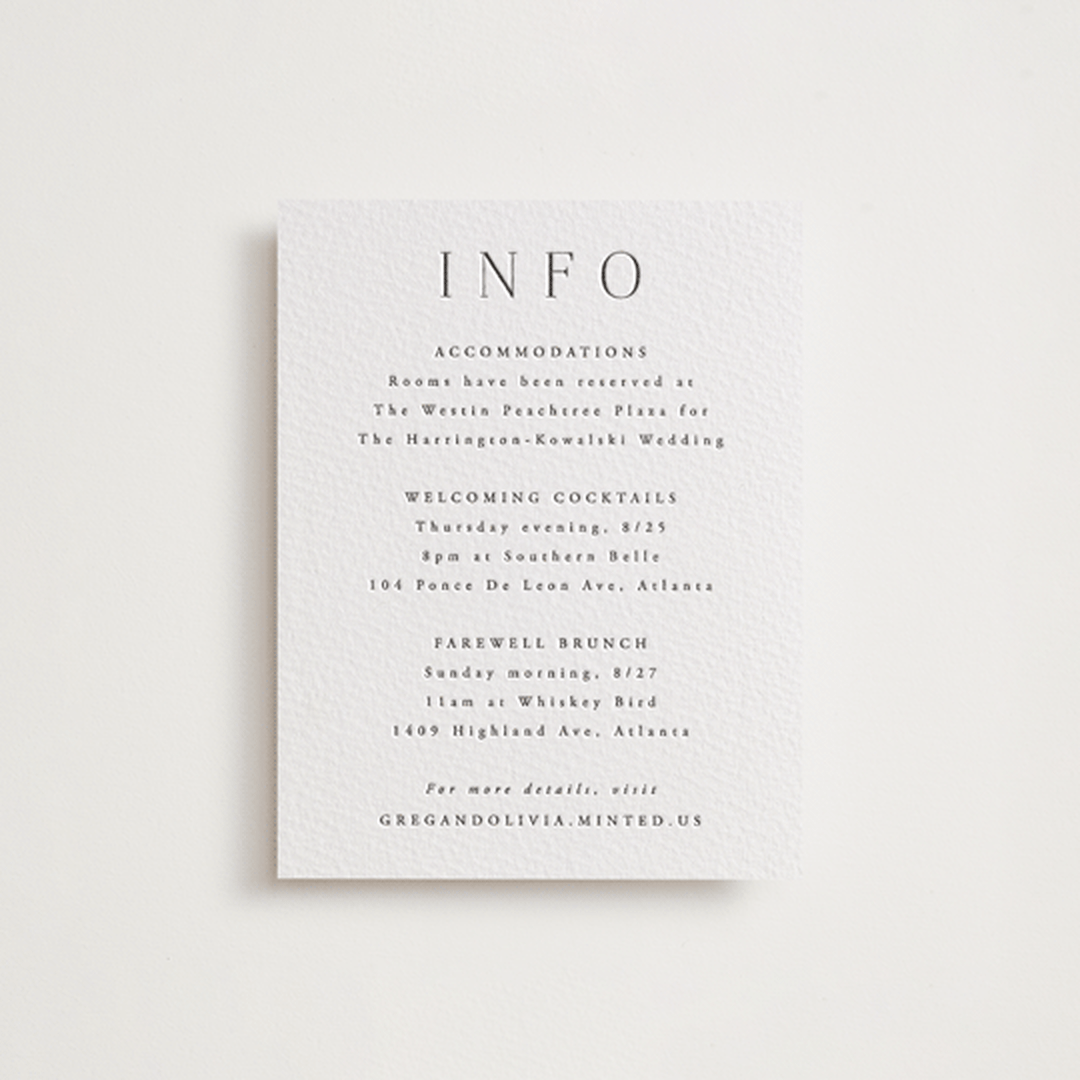 "Classy Type" - Letterpress Direction Cards in Soft Black by Hooray Creative - Front