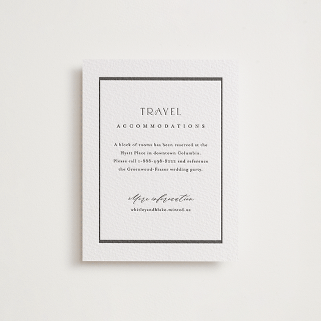 "Luster" - Letterpress Direction Cards in Black by Stacey Meacham - Front