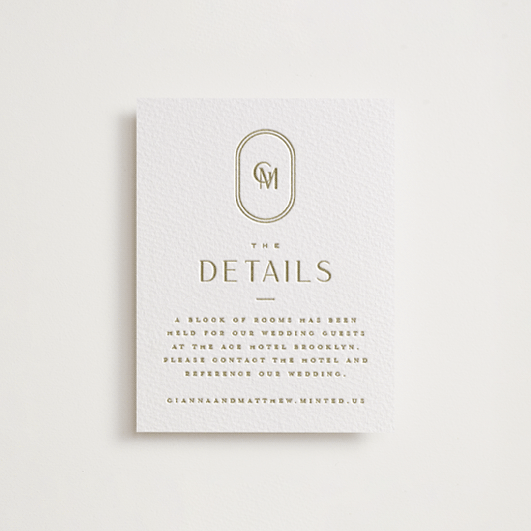 "Gianna" - Letterpress Direction Cards in Gianna by Kristie Kern - Front