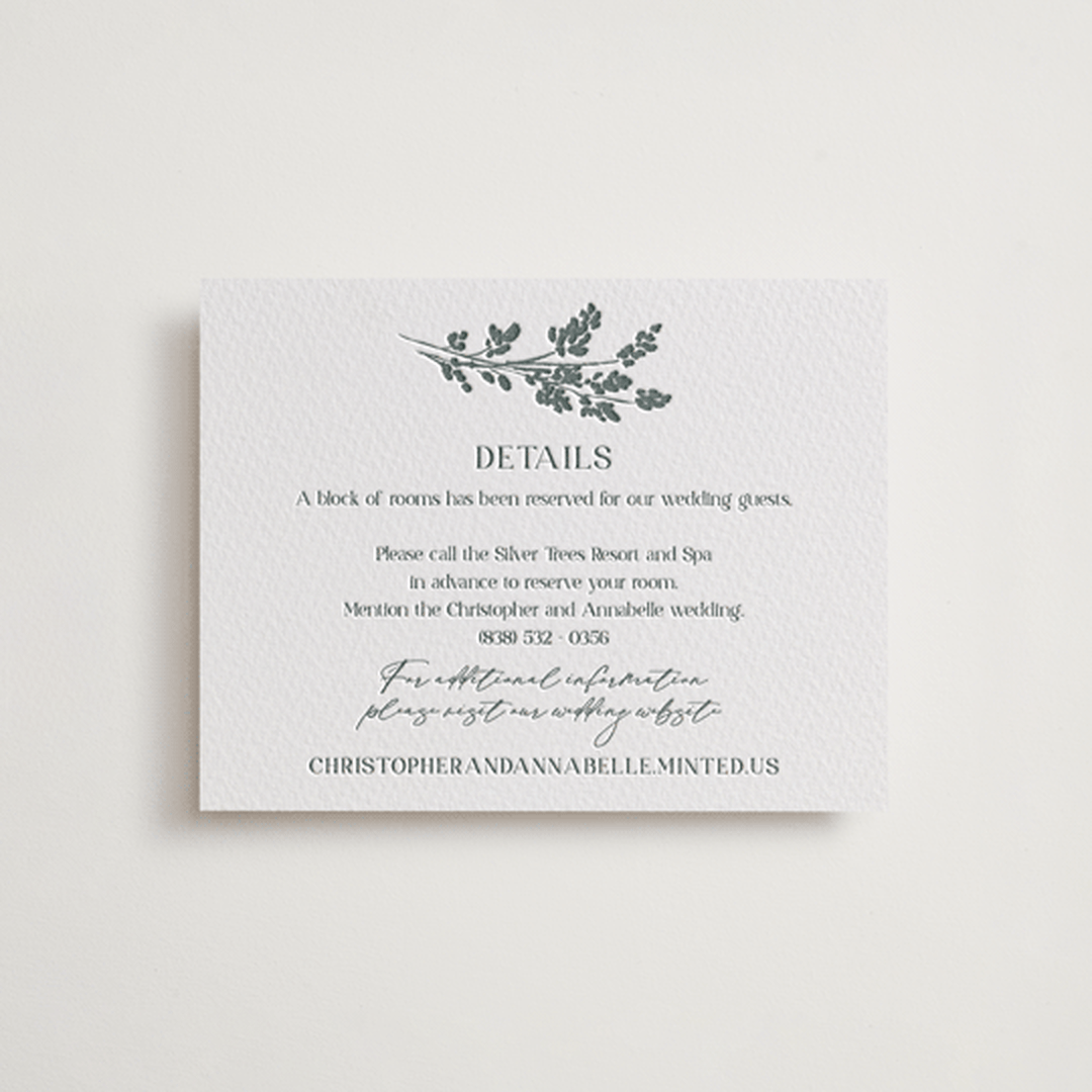 "Whimsy Blooms" - Letterpress Direction Cards in Stone by Justyna Zawadzka - Front