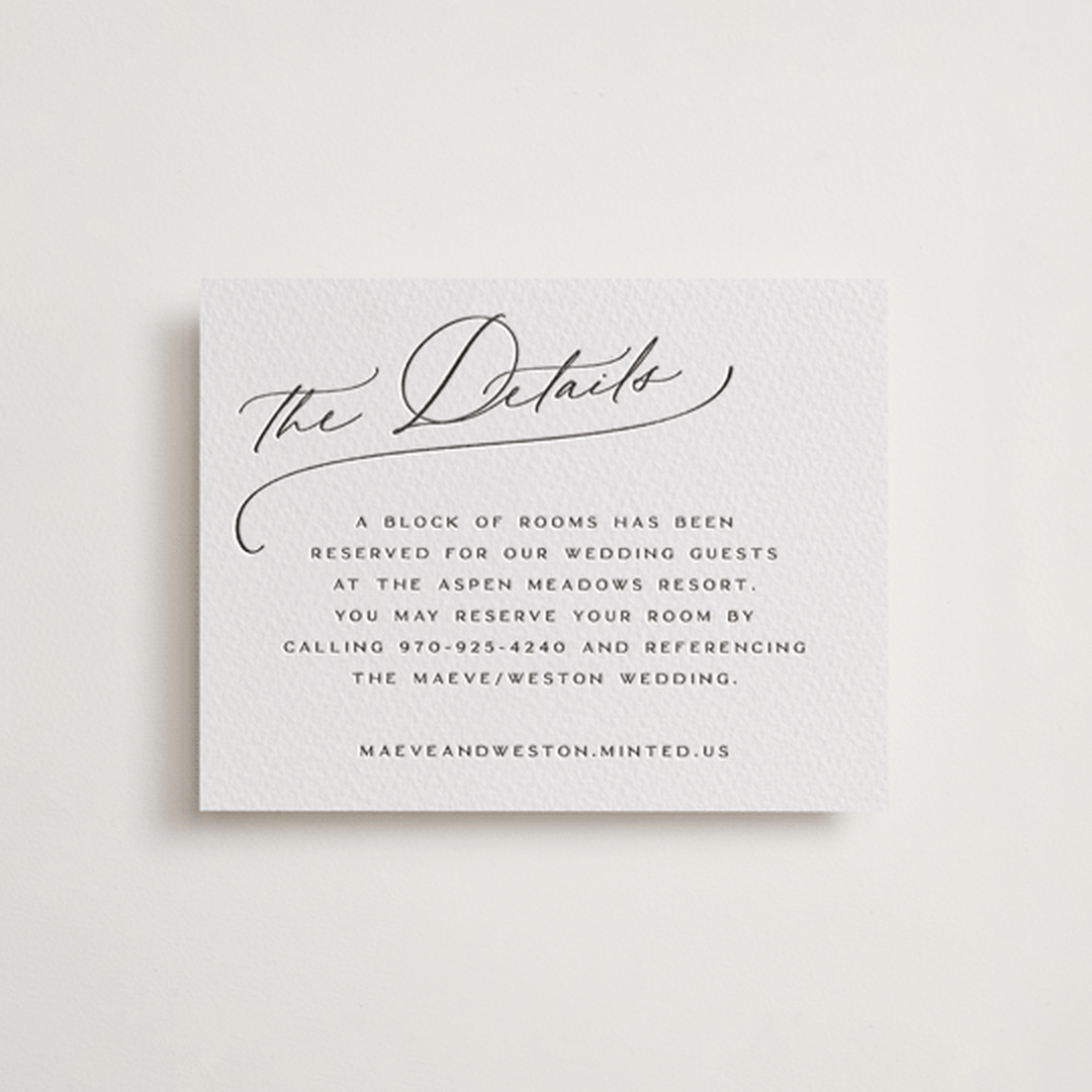 "Noted" - Letterpress Direction Cards in Soft Black by Jenna Holcomb - Front