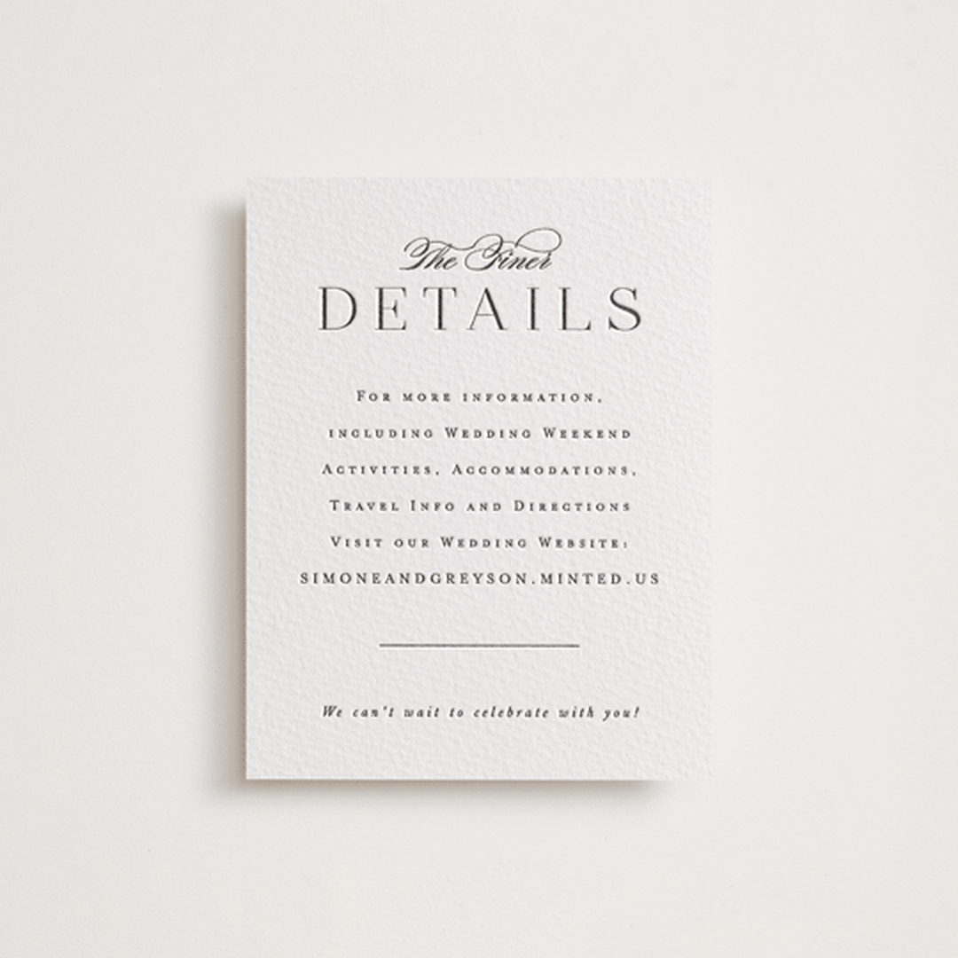"Classic Serif" - Letterpress Direction Cards in Soft Black by Hooray Creative - Front