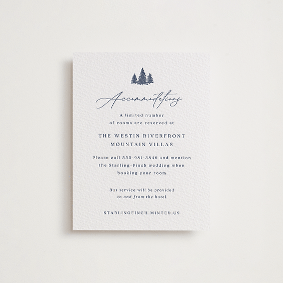 "Arête" - Letterpress Direction Cards in Aegean by Olivia Raufman - Front