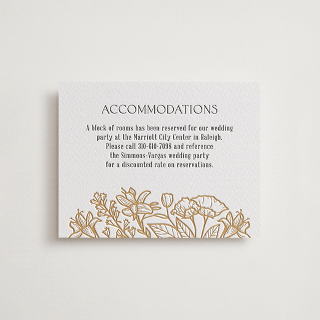 "Spellbound" - Letterpress Direction Cards in Faux Gold by Pink House Press - Front