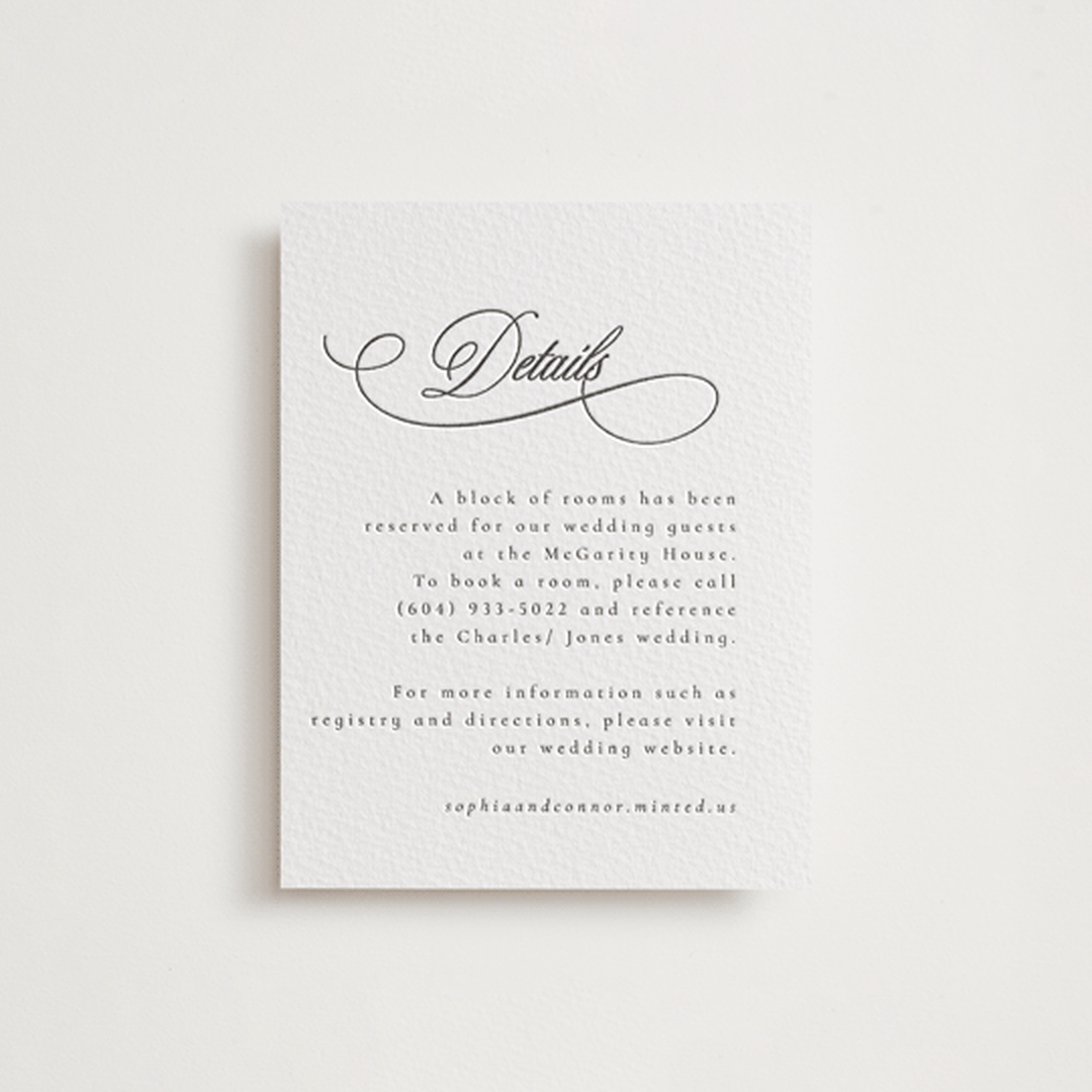 "Us" - Letterpress Direction Cards in Soft Black by Nicole Walsh - Front