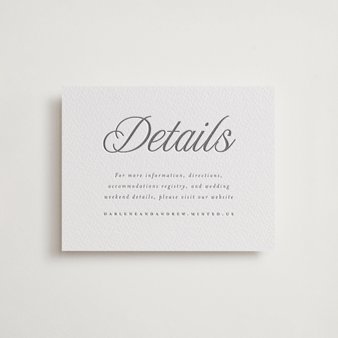 "Icon" - Letterpress Direction Cards in Gravel by Vera Lim - Front