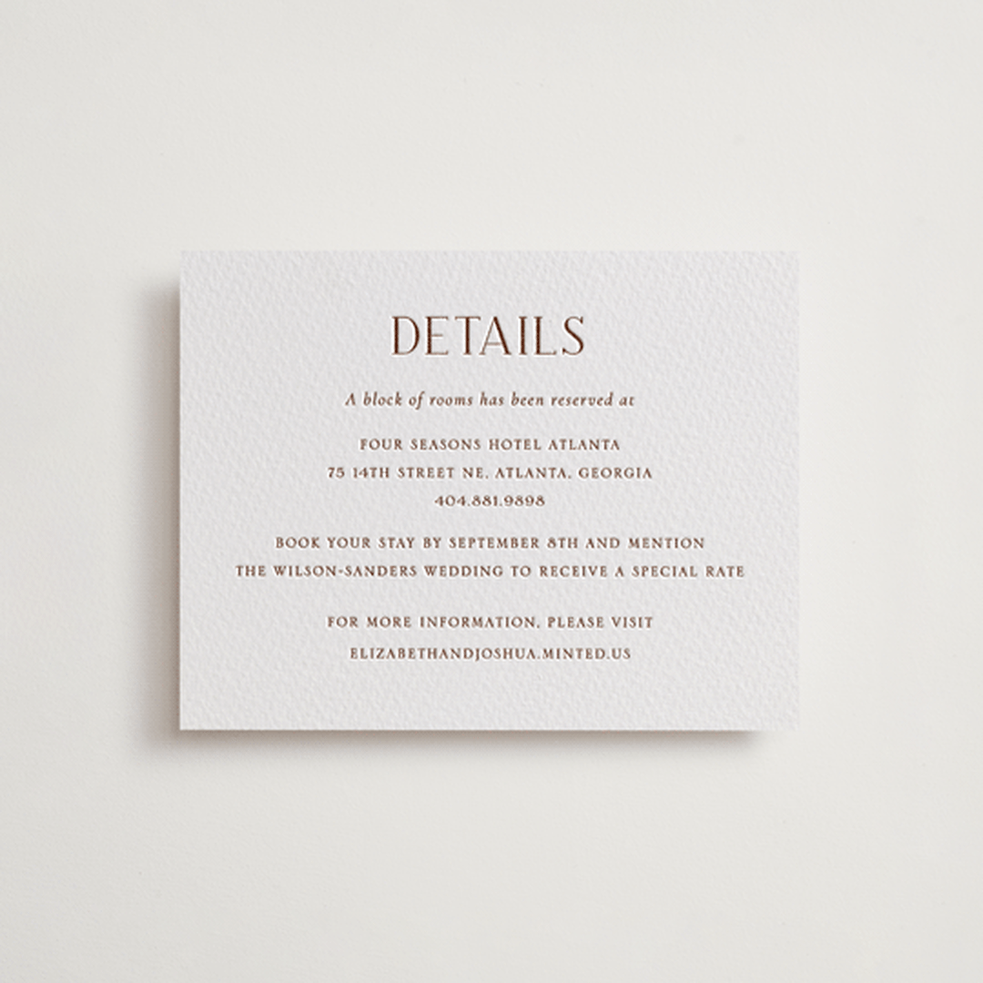 "chic" - Letterpress Direction Cards in Burnt Sienna by Vanessa Doyle - Front