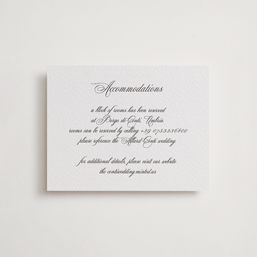 "palazzo" - Letterpress Direction Cards in Soft Black by Benita Crandall - Front