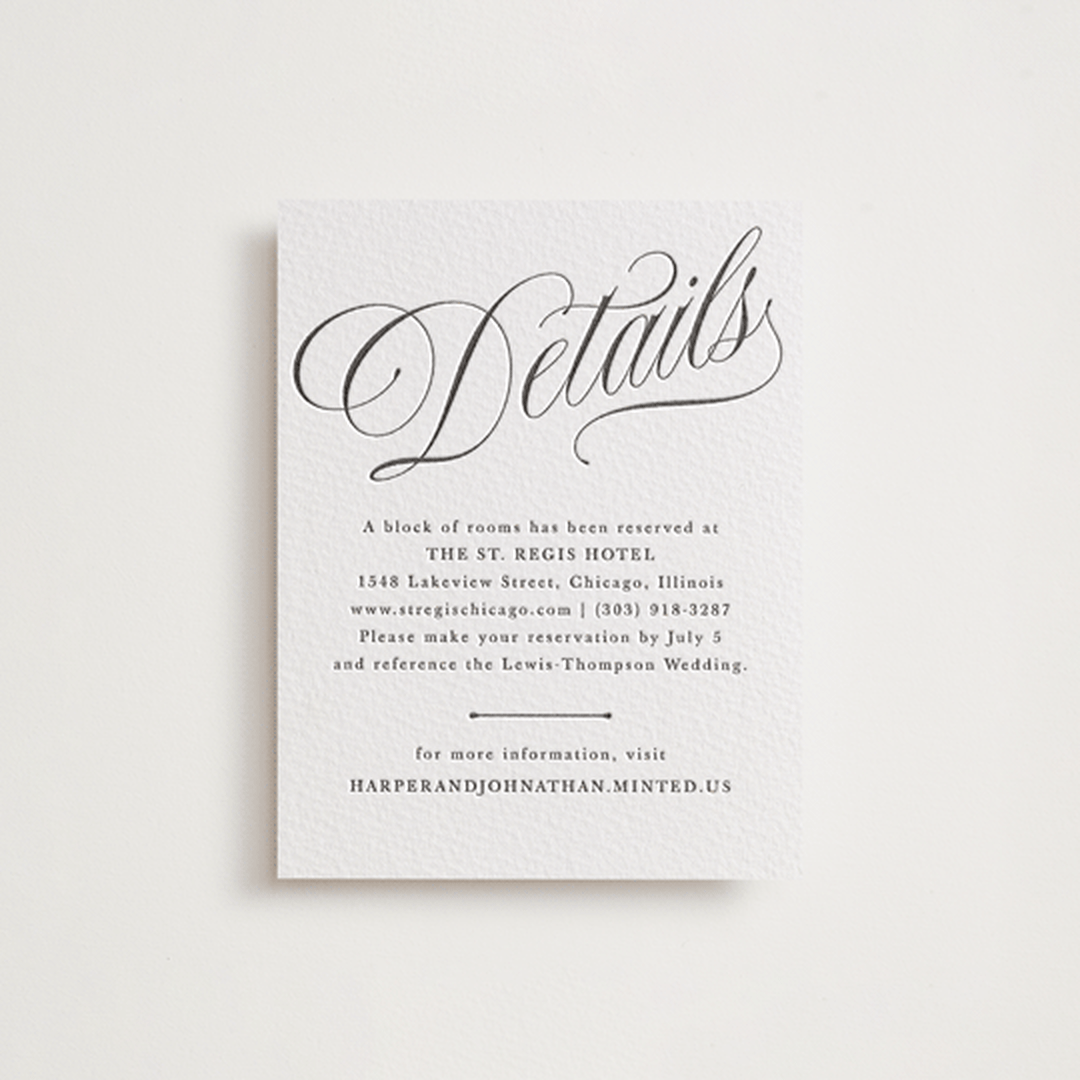 "Mirin" - Letterpress Direction Cards in Soft Black by Kate Ahn - Front